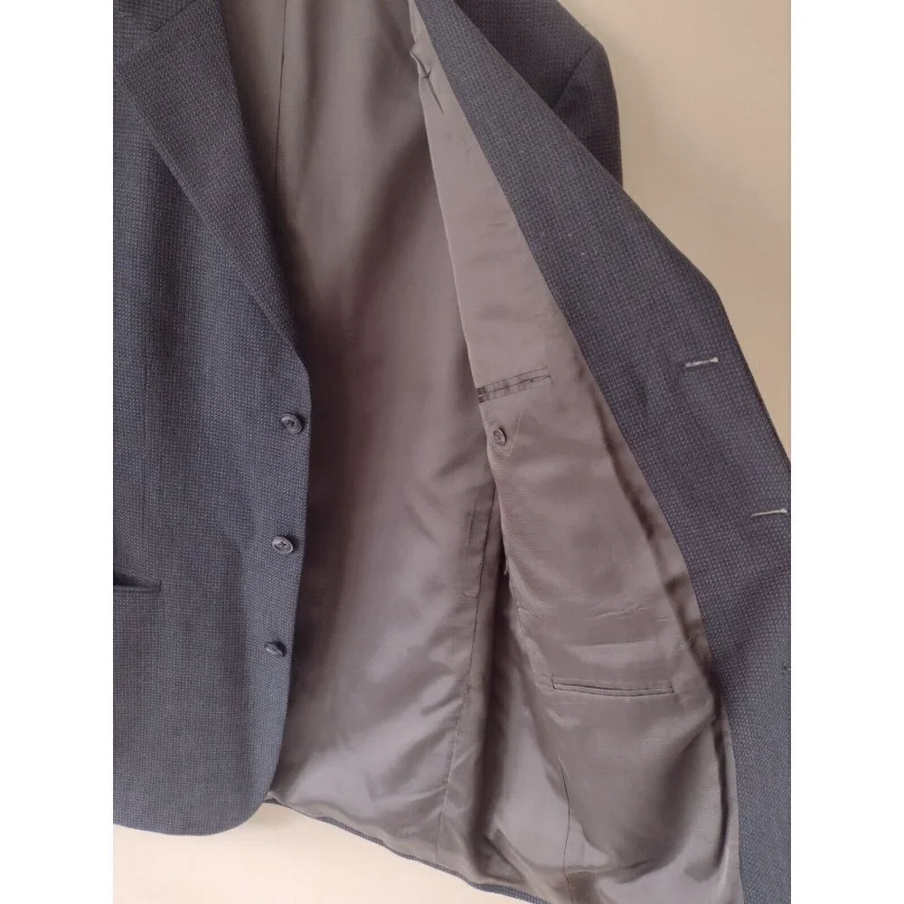 Vintage Oscar De La Renta 100% Wool Sport Suit Jacket Men's Size 42 R Gray‎